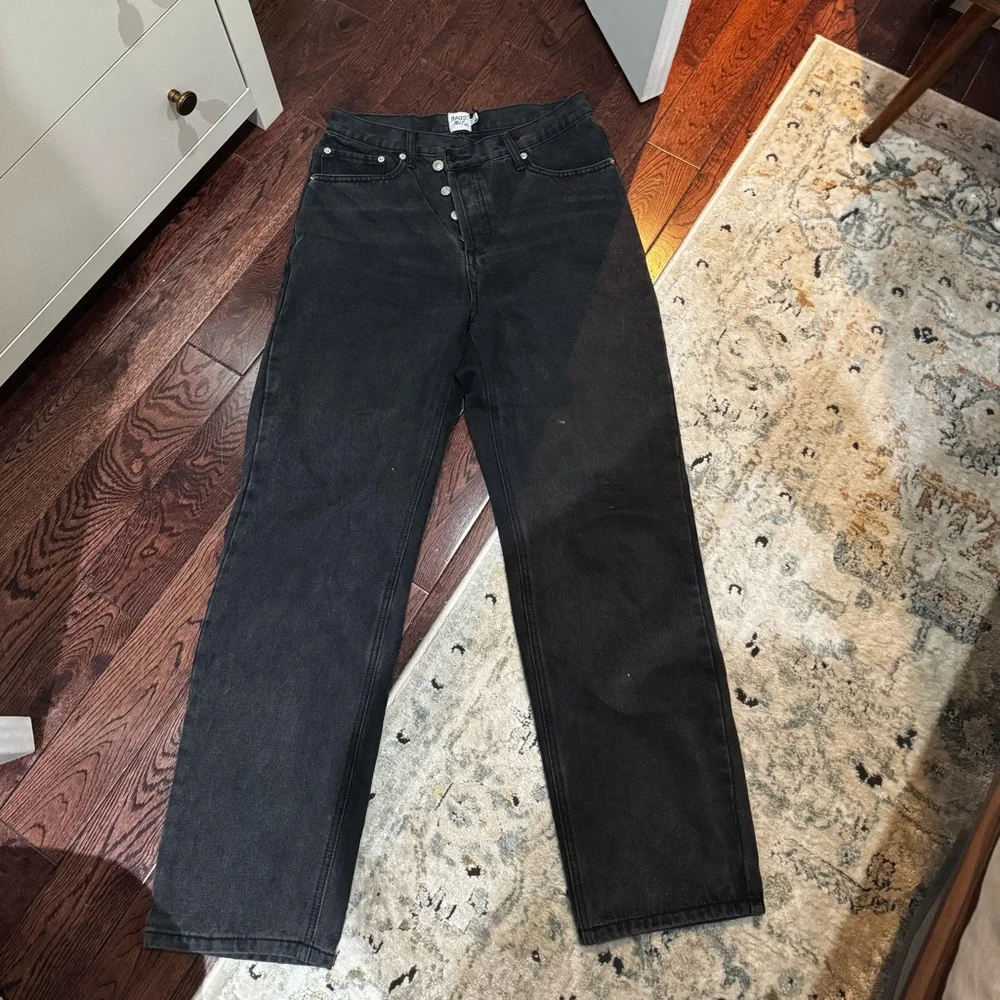 Princess Polly Black Straight Leg Jeans - Picture 1 of 3